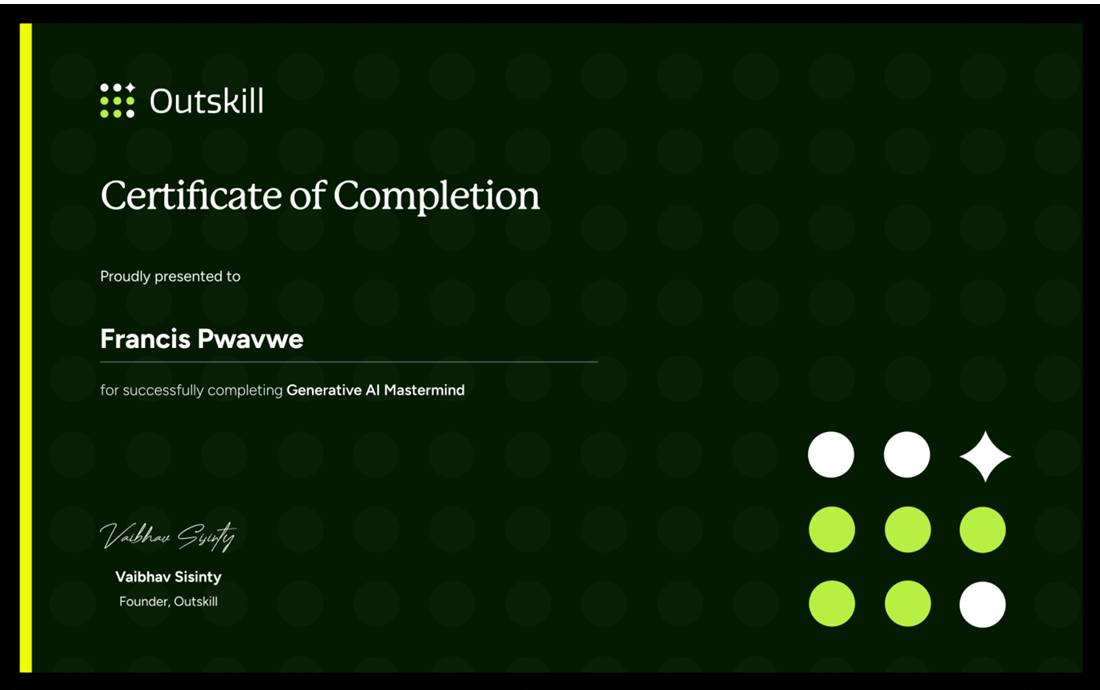Outskill Generative AI Mastermind Certificate